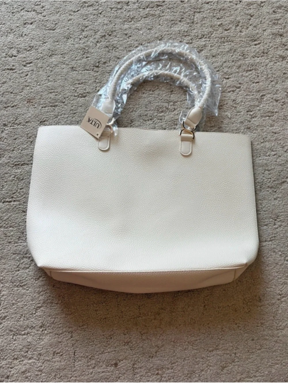 Ulta Beauty Cream Textured Tote Bag